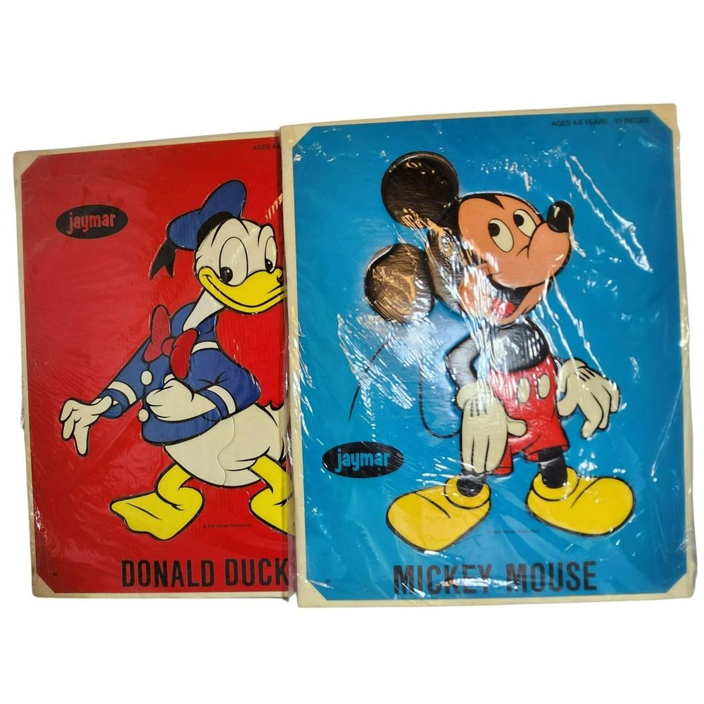 Vintage 1960s Jaymar Puzzles Mickey Mouse & Donald Duck